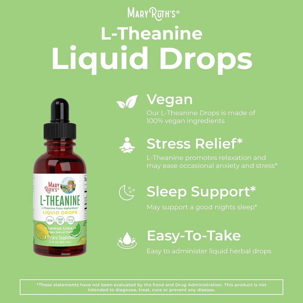 L-Theanine 200mg Liquid Drops Vegan 30 Servings X1655