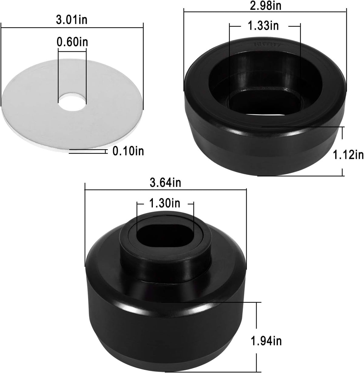 24Pcs Black Polyurethane Body and Cab Mount Bushing Kit Z2666