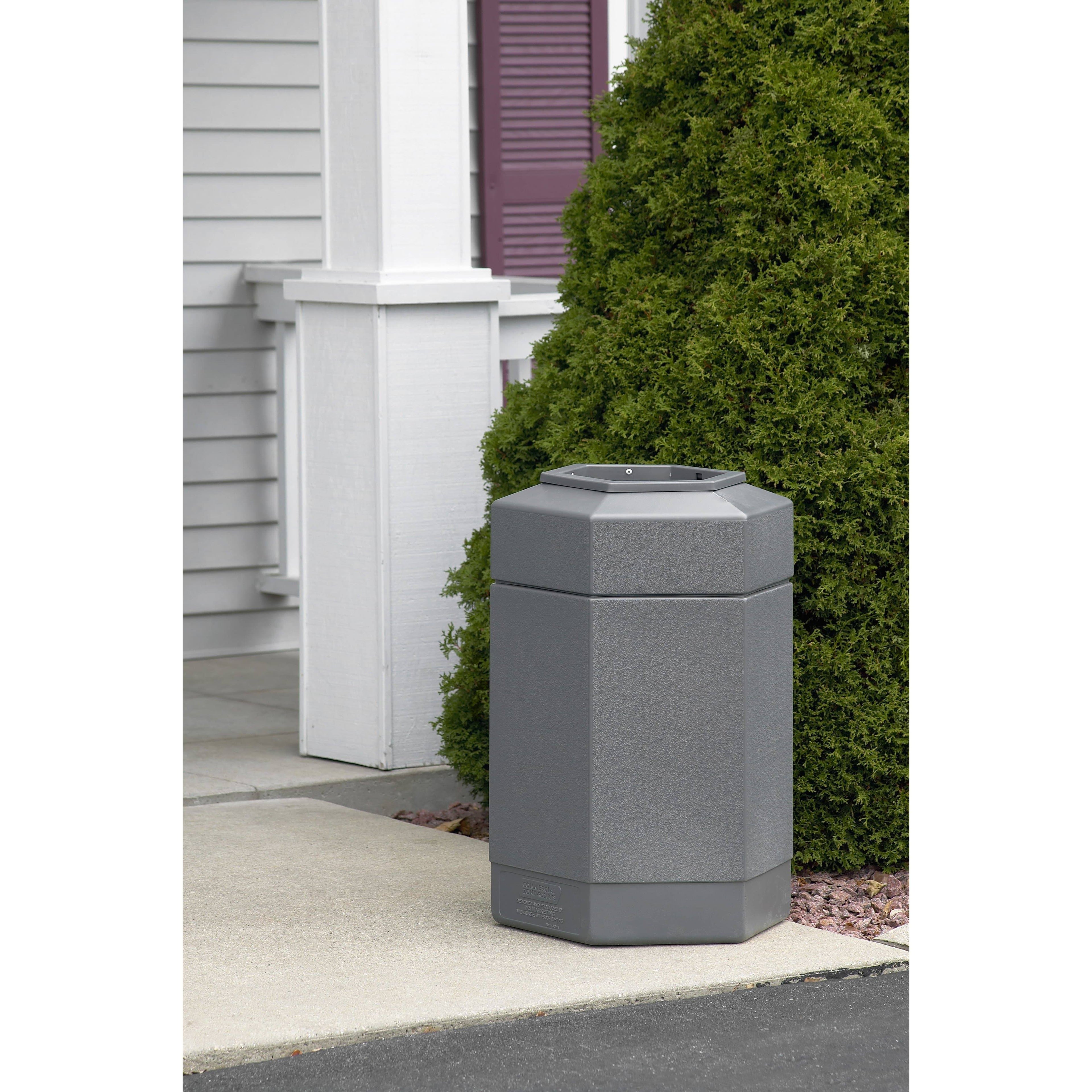 30-Gallon Hex Waste Container Black U540434