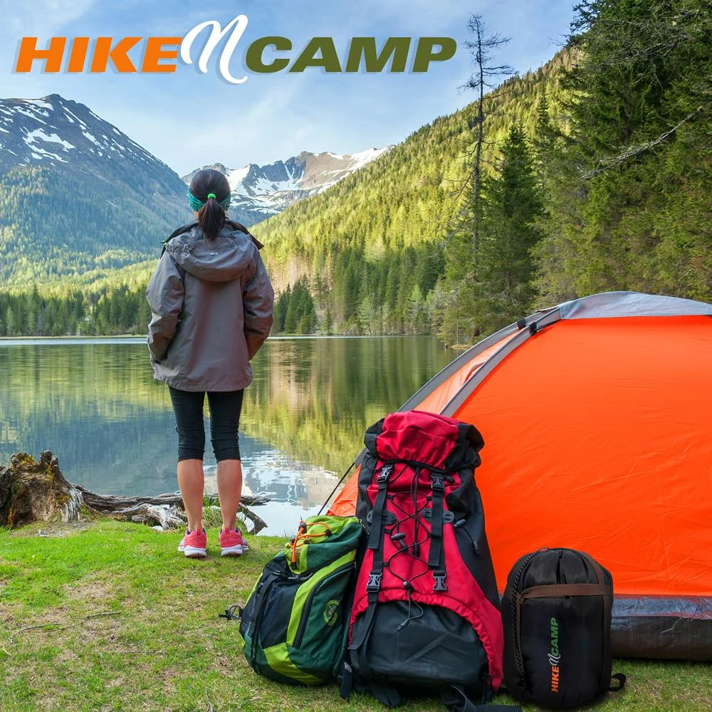Double Sleeping Bag with Two Pillows, Lightweight & Waterproof, Includes Carrying Bag A399049