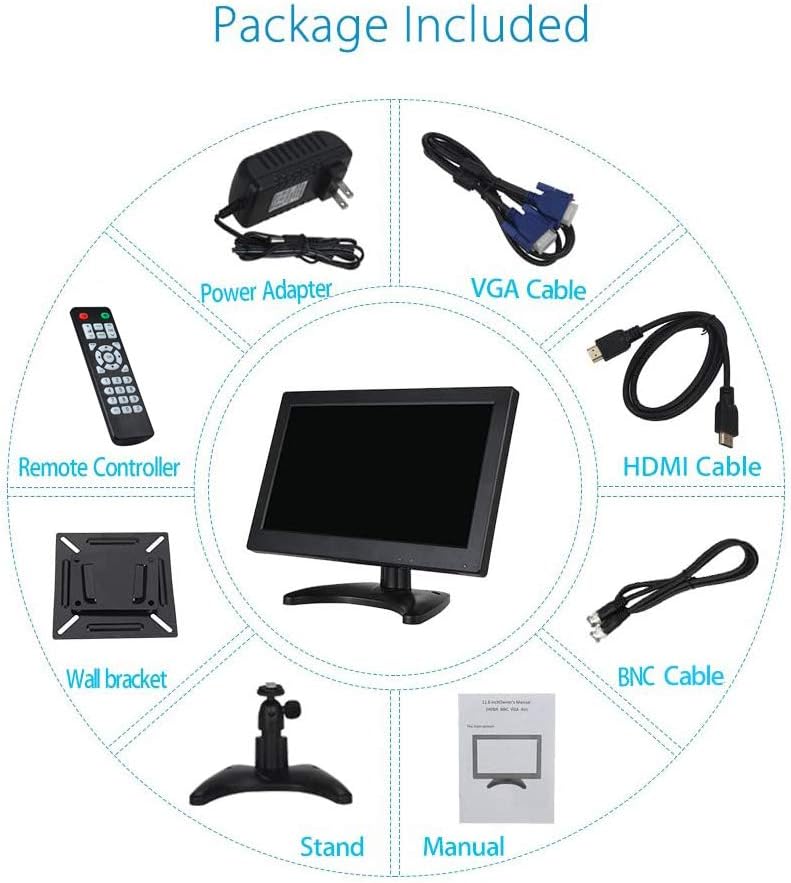 12 Inch 16:9 Mini TFT LCD HDMI Monitor with VGA BNC AV Input L34263