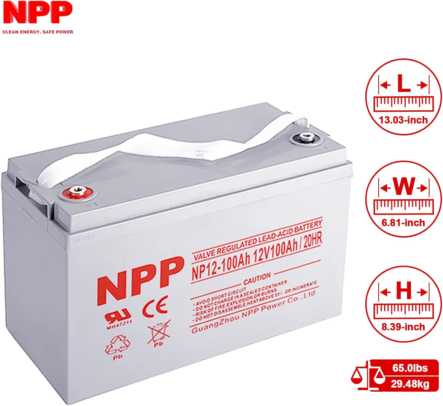 12V 100Ah AGM Deep Cycle Battery X661143