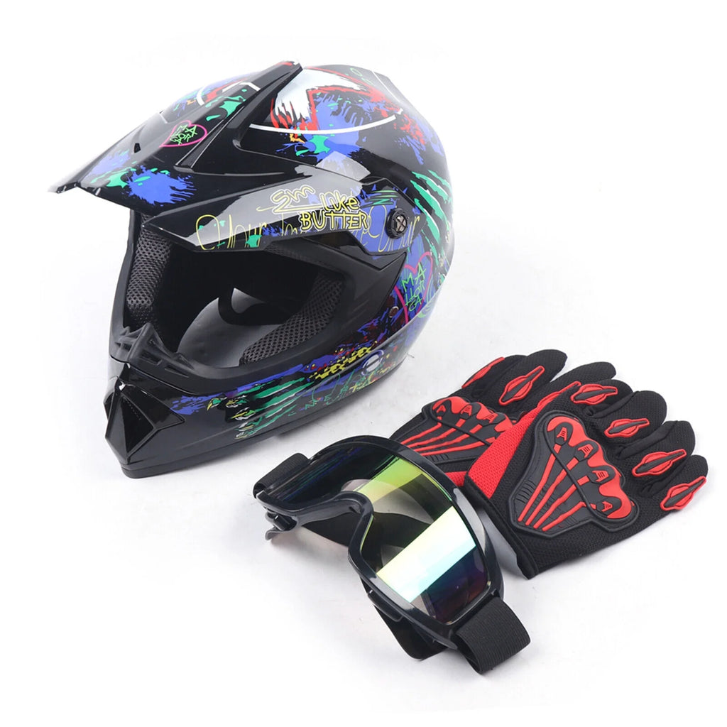 DOT Motocross Helmet Gloves Goggles Combo R5305