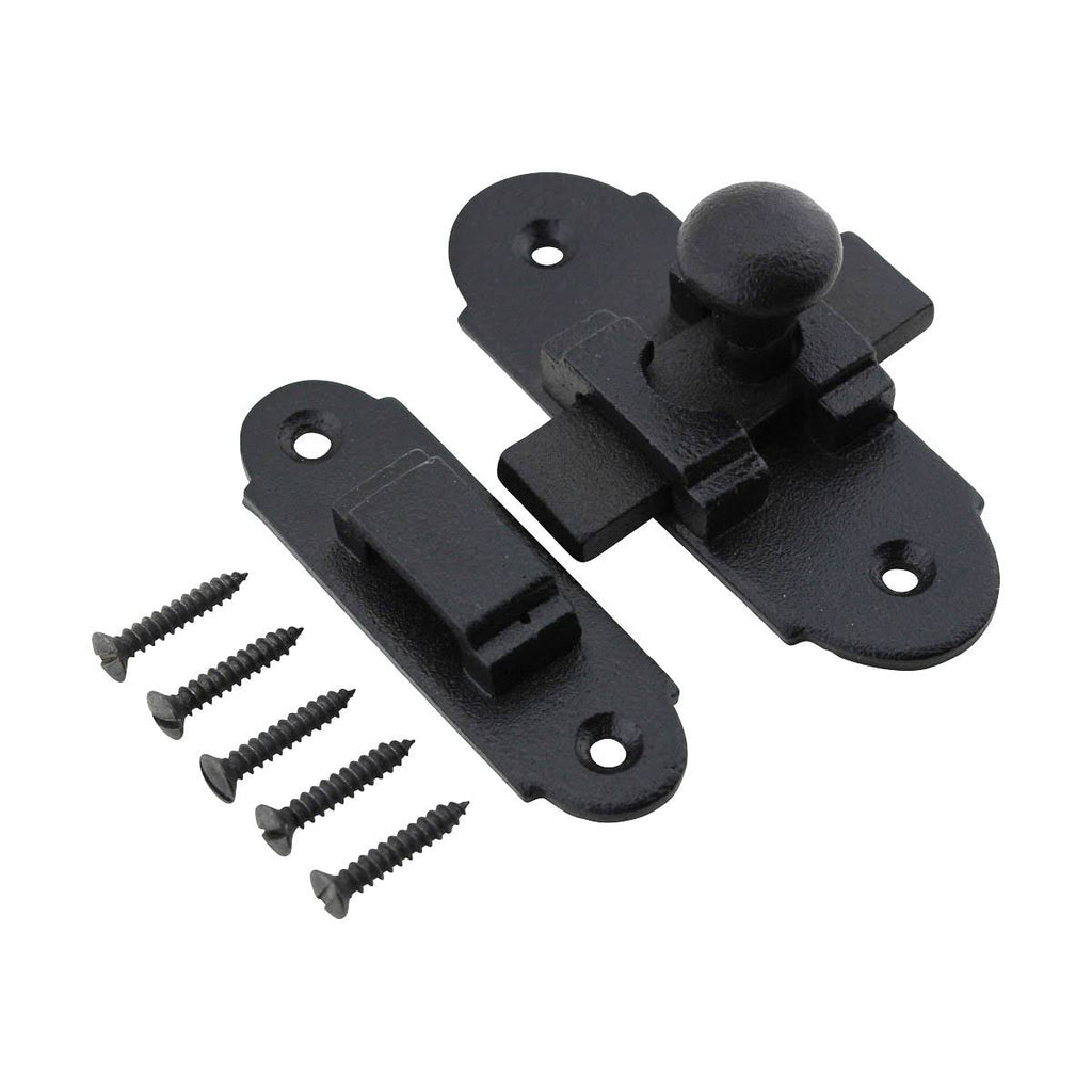 Black Iron Cabinet Latch 3 1/4 inch x 1 1/4 inch Pack of 8 K443