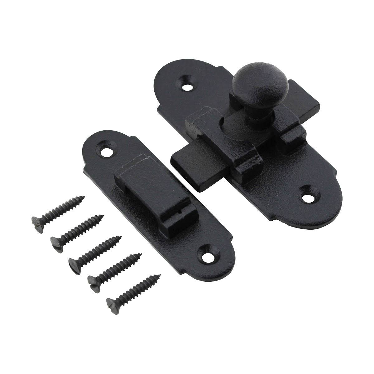 Black Iron Cabinet Latch 3 1/4 inch x 1 1/4 inch Pack of 8 K443