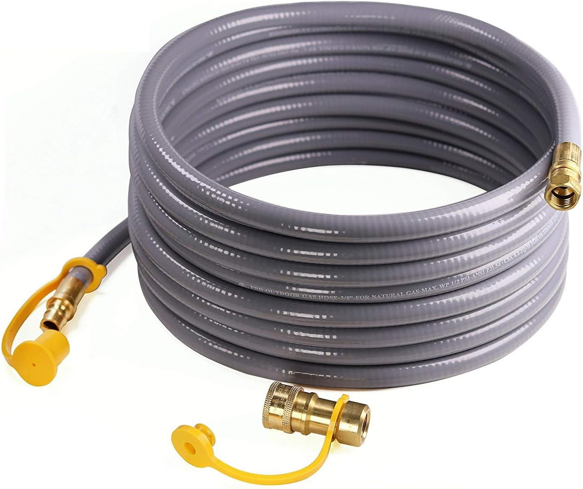 24 Feet 3/8-inch ID Natural Gas Grill Hose with Quick Connect Propane Gas Hose Assembly, CSA Certified Pack of 2 F516647