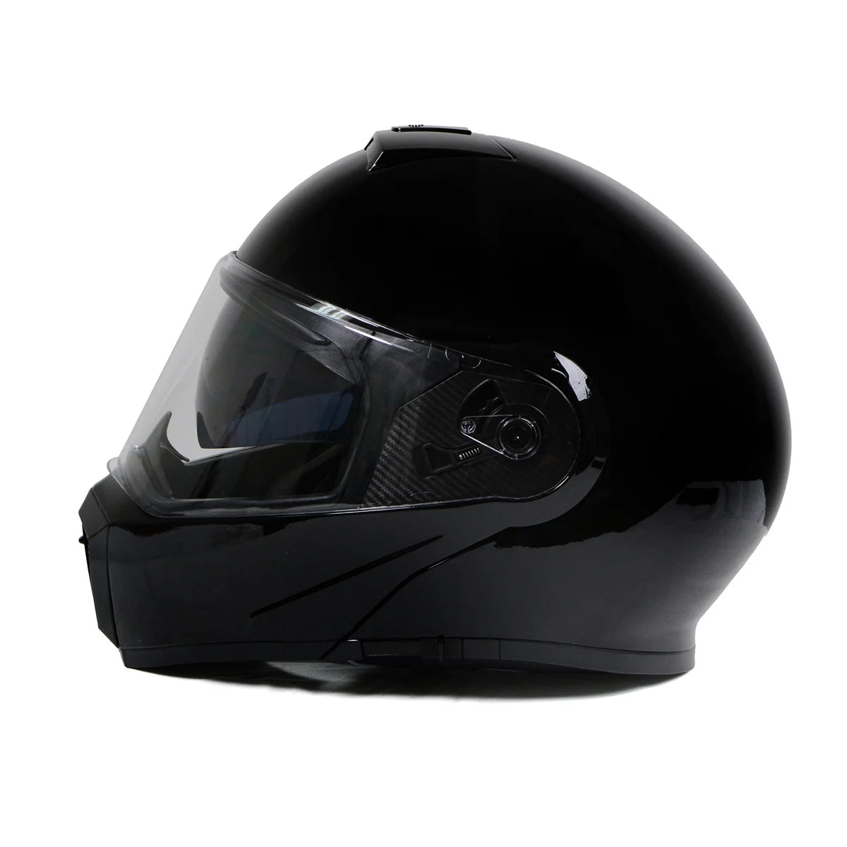 Gloss Black Modular Motorcycle Helmet with Drop Down Visor Q298708