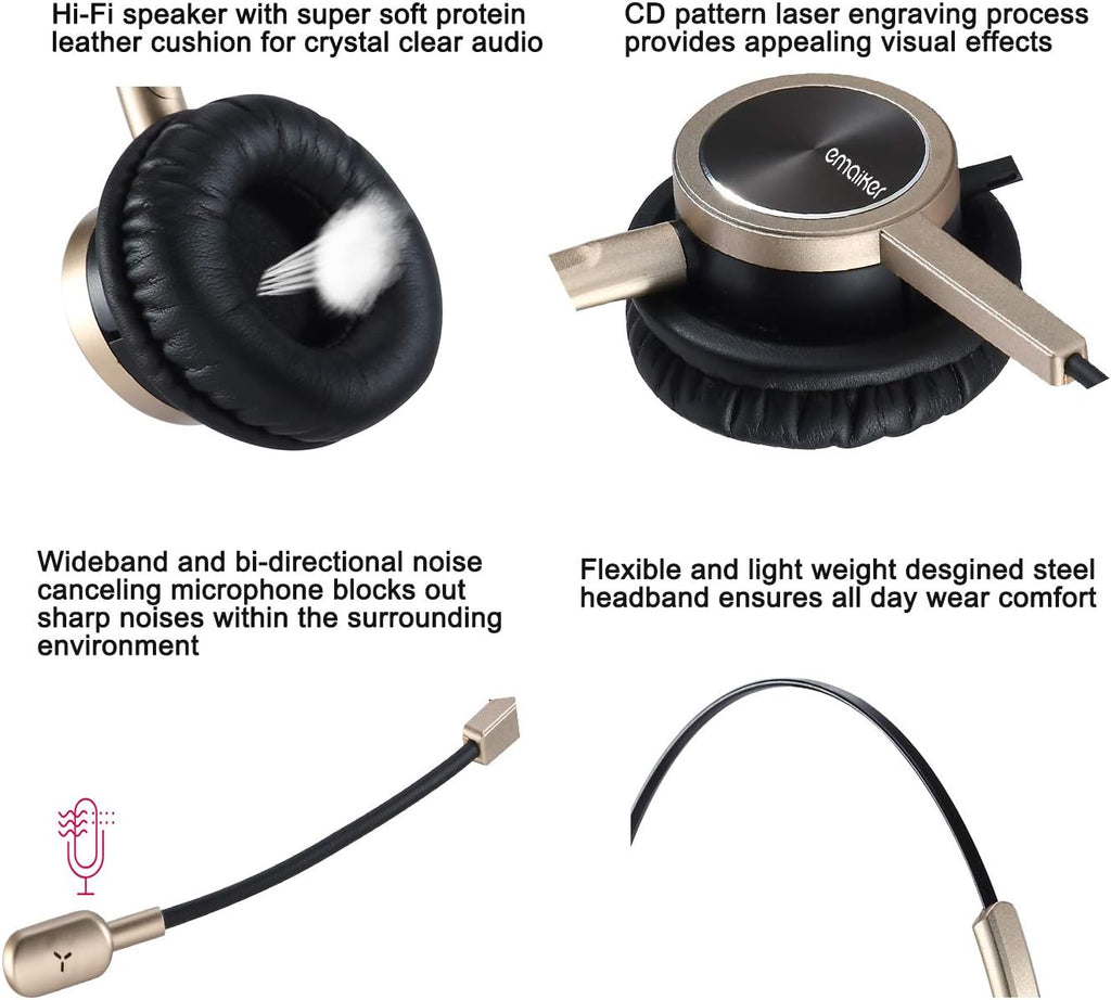 Gold USB Headset with Noise Cancelling Microphone X6169
