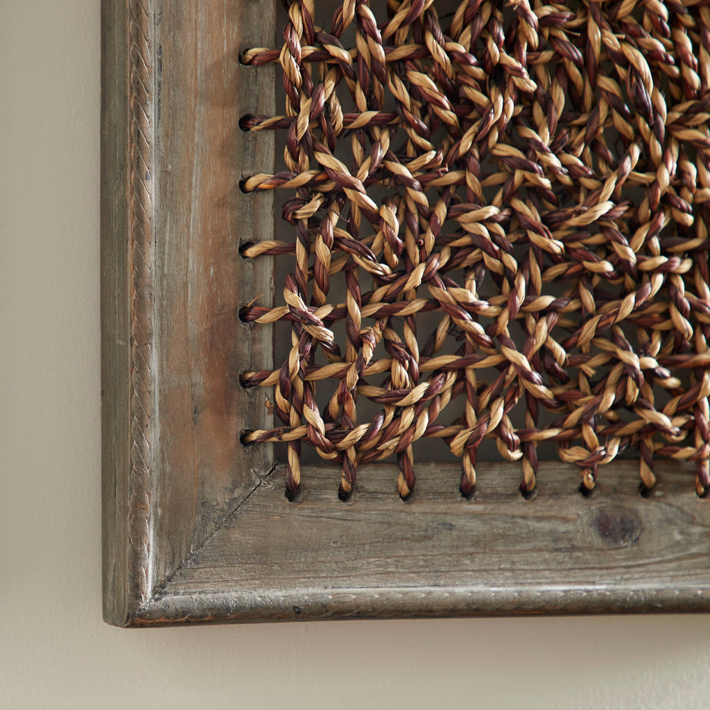Wood Rattan Wall Decor, Brown/Natural - 2 Count D66311