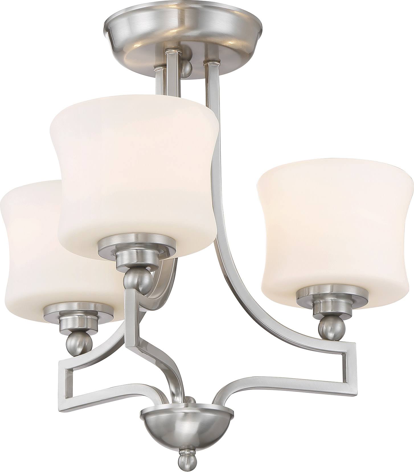 Satin Nickel 3 Light Semi Flush C322