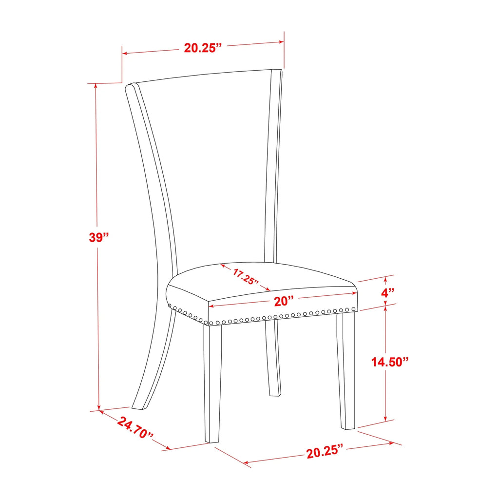 6-piece Wood Dining Set with Fabric Seat in Gray I746661