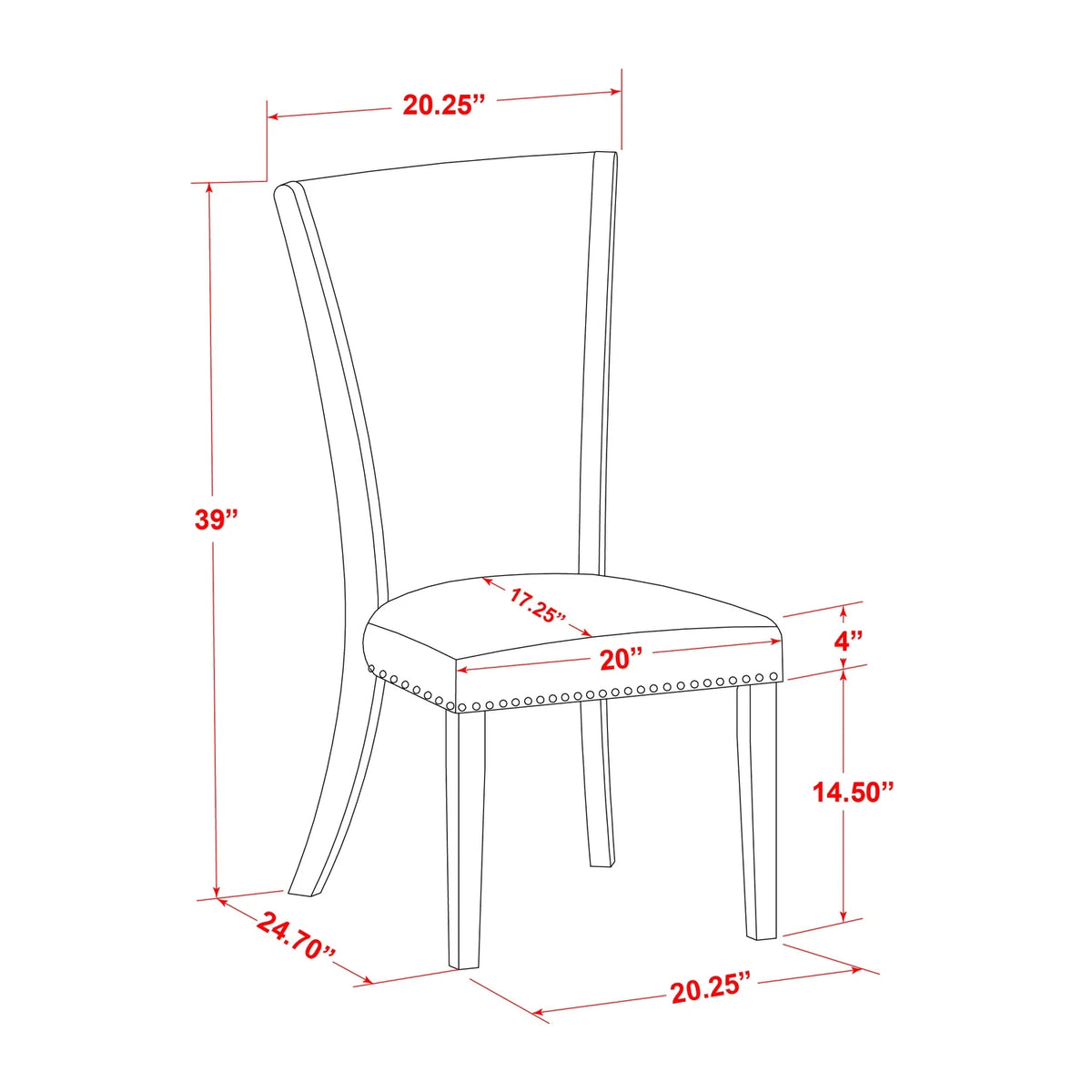 6-piece Wood Dining Set with Fabric Seat in Gray I746661
