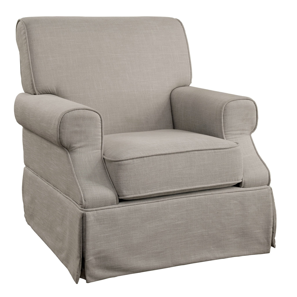Beige Linen Fabric Swivel Chair P373742
