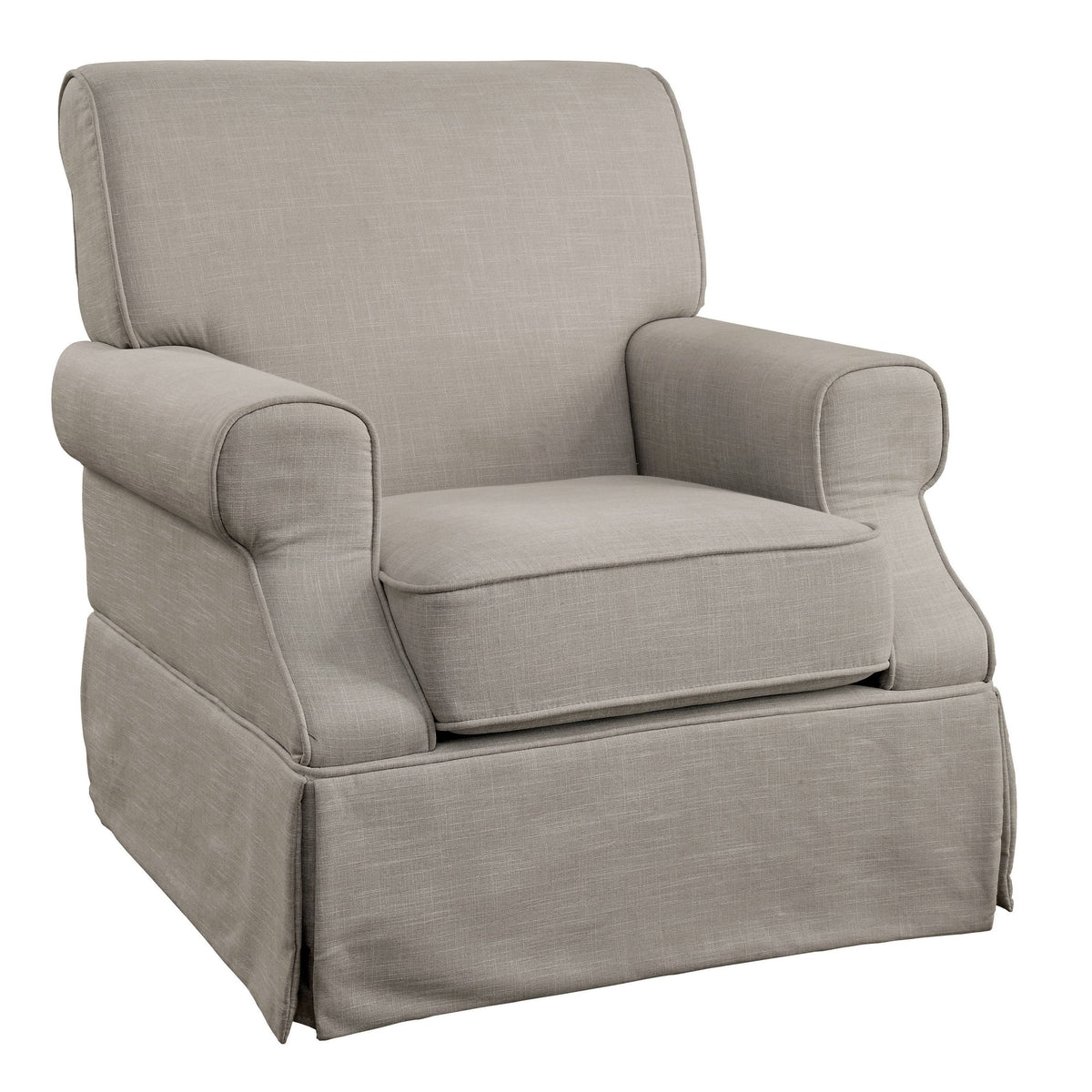 Beige Linen Fabric Swivel Chair P373742