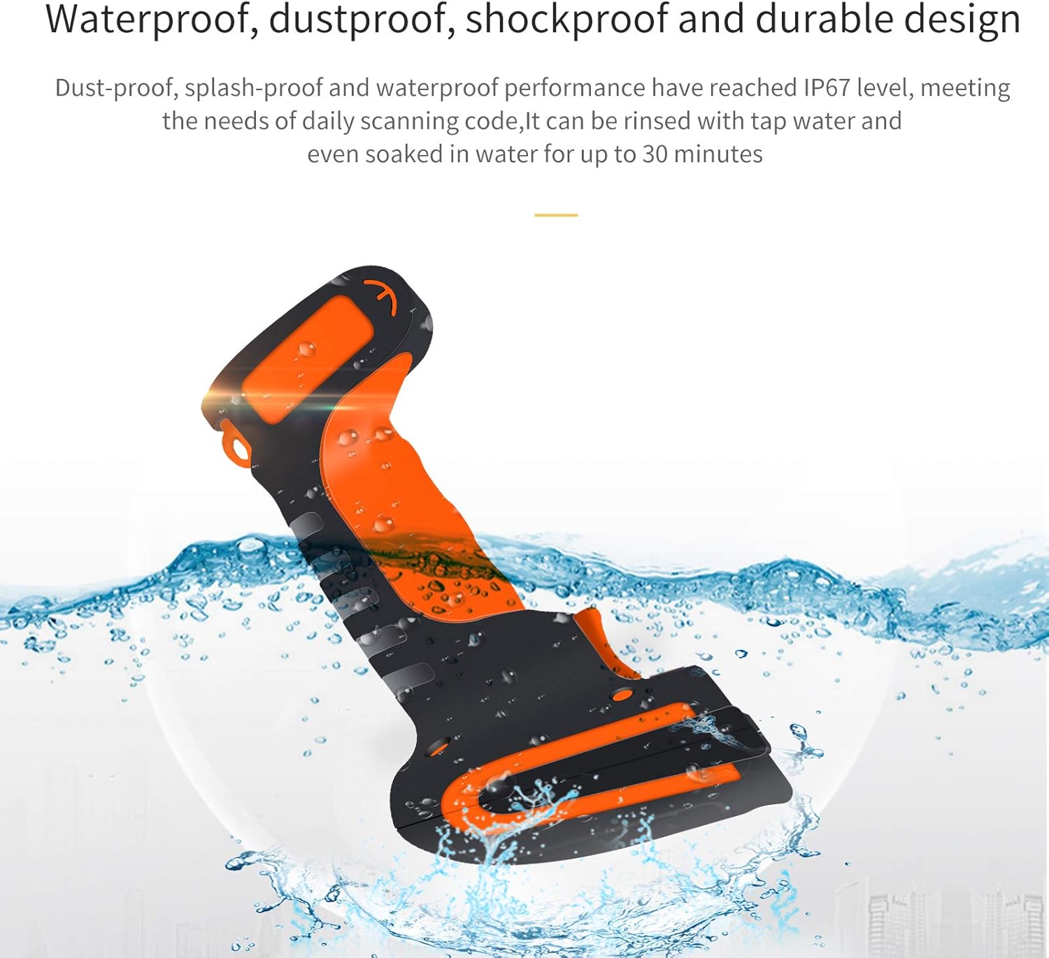 Bluetooth 2D QR Barcode Scanner with Stand, Dustproof and Waterproof, Pack of 2 L2350