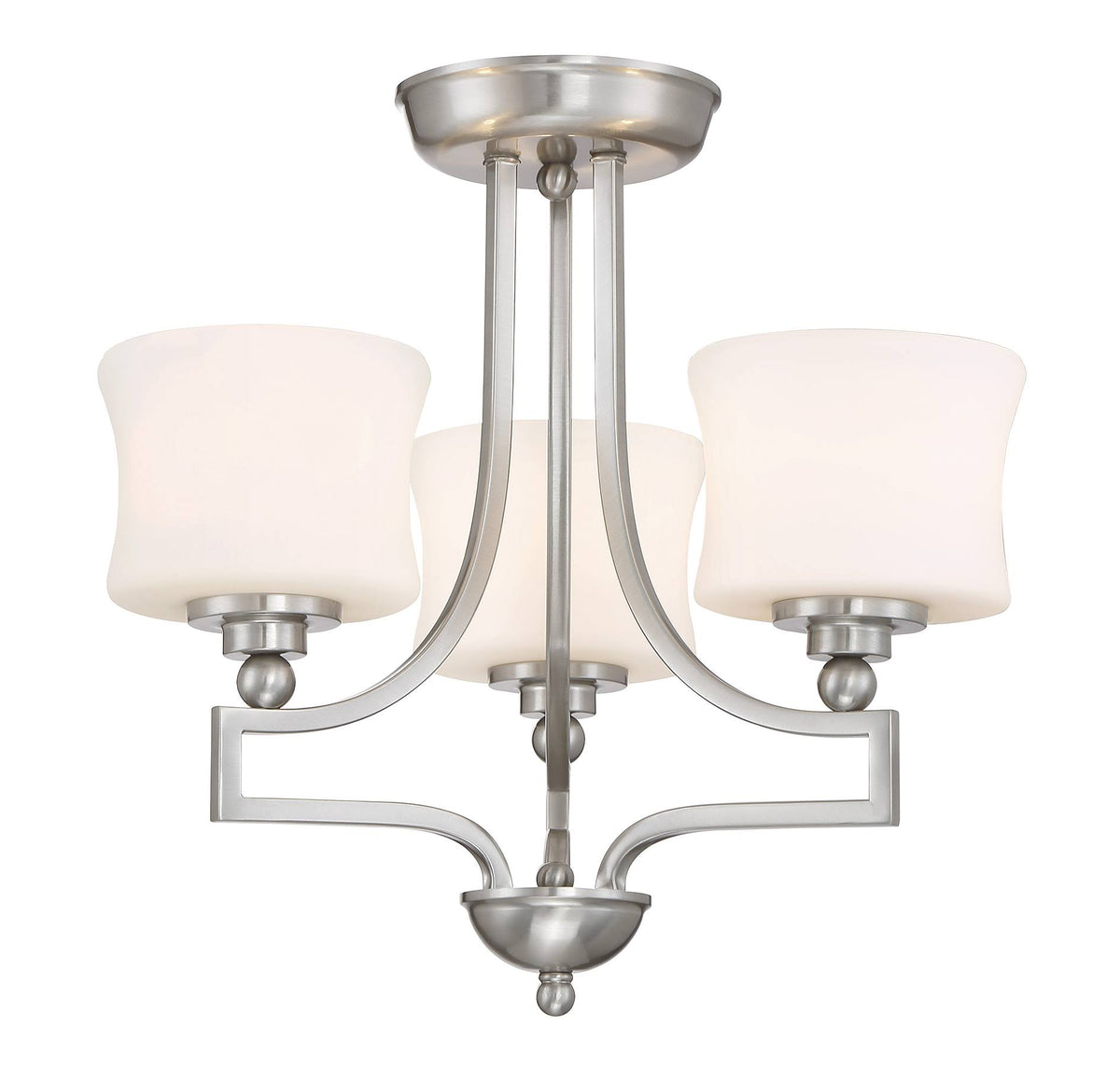 Satin Nickel 3 Light Semi Flush C322