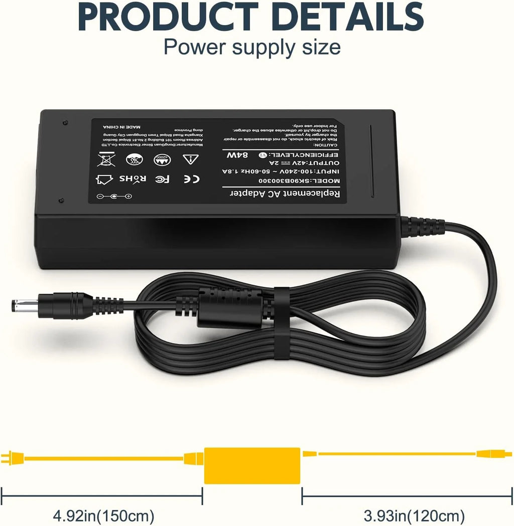42V Charger for Swagtron Swagcycle EB Series Electric Bike V126592
