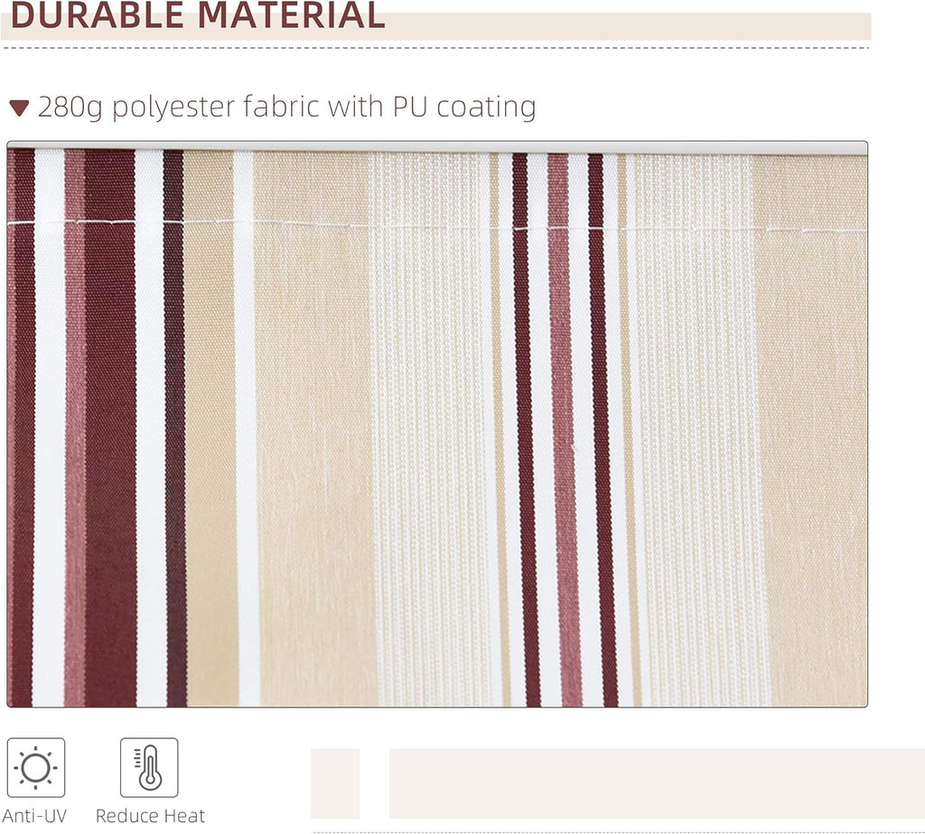 Red Manual Retractable Patio Awning with Canopy T210108