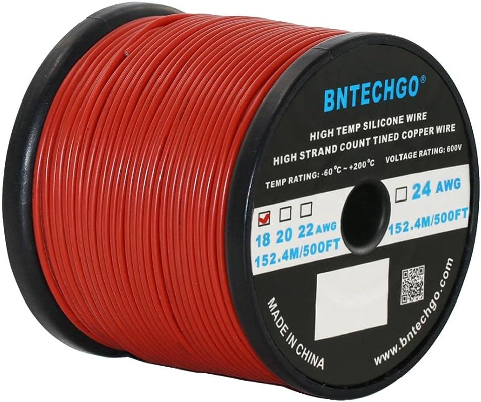 18 Gauge Silicone Wire Spool 500 ft Black 18 AWG Stranded Tinned Copper Wire Pack of 2 M4769
