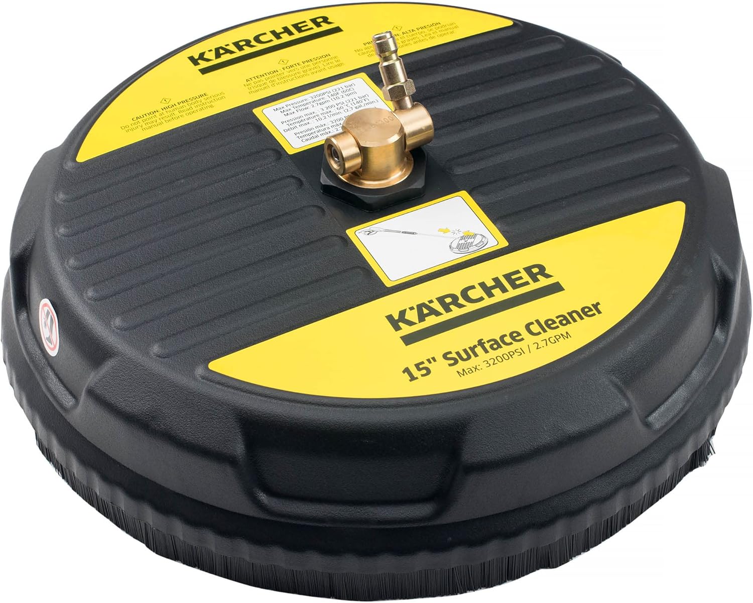 15" Pressure Washer Surface Cleaner Attachment, 1/4" Quick-Connect, 3200 PSI, Pack of 2 U39921