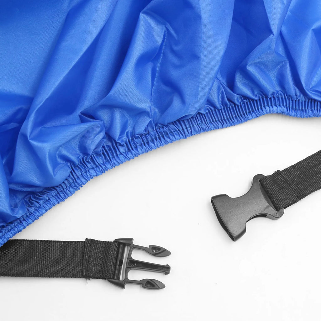 2pcs Universal XXXL Size 180T Rain Dust Motorcycle Scooter Cover Black and Blue C6102