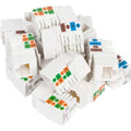 Cat6 RJ45 90-Degree Punch Down Keystone Jack White (100 Pack) F6574