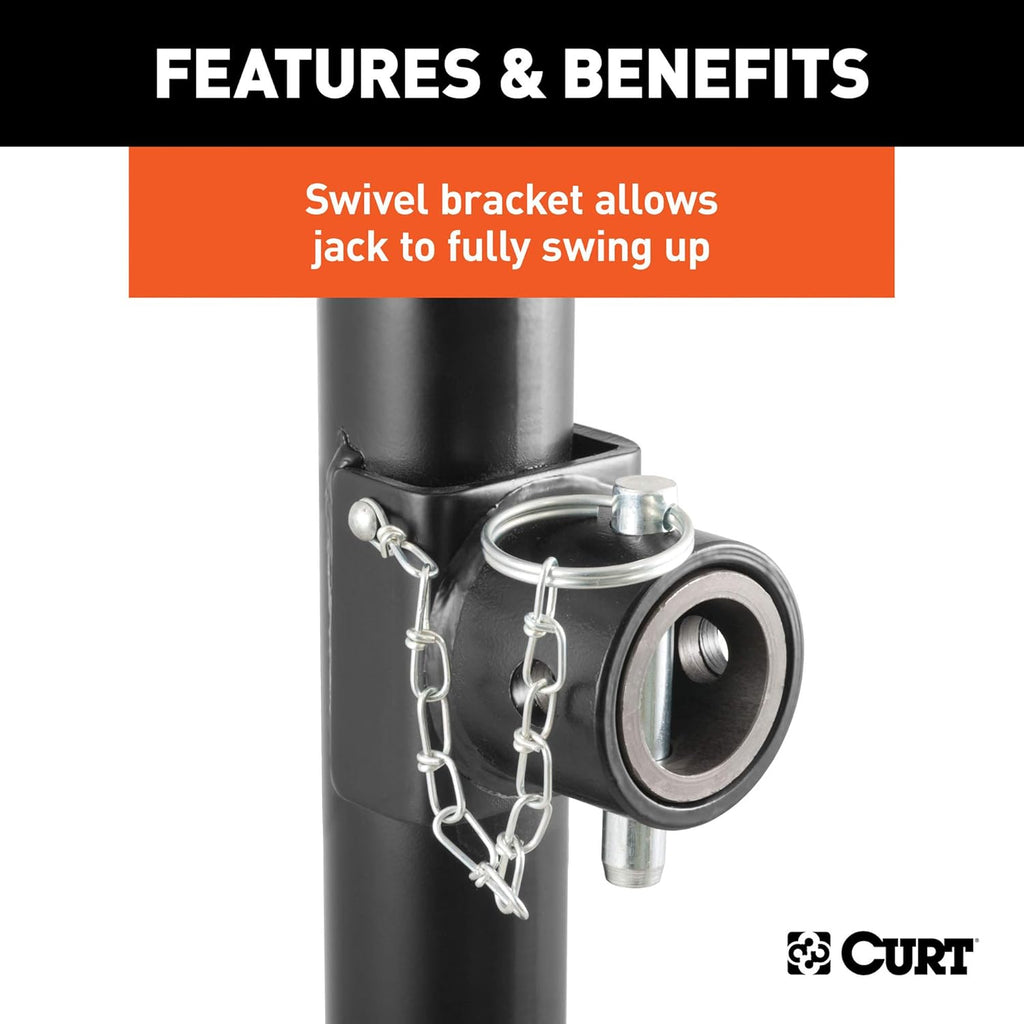 Weld-On Pipe-Mount Swivel Trailer Jack, 2,000 lbs. 10-3/4 Inches Vertical Travel Pack of 2 F82794