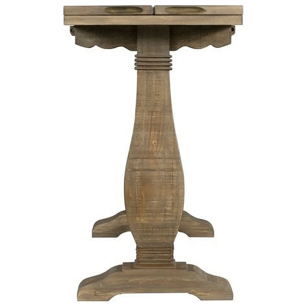 Reclaimed Natural Brown Solid Wood Flip Top Sofa Table D369