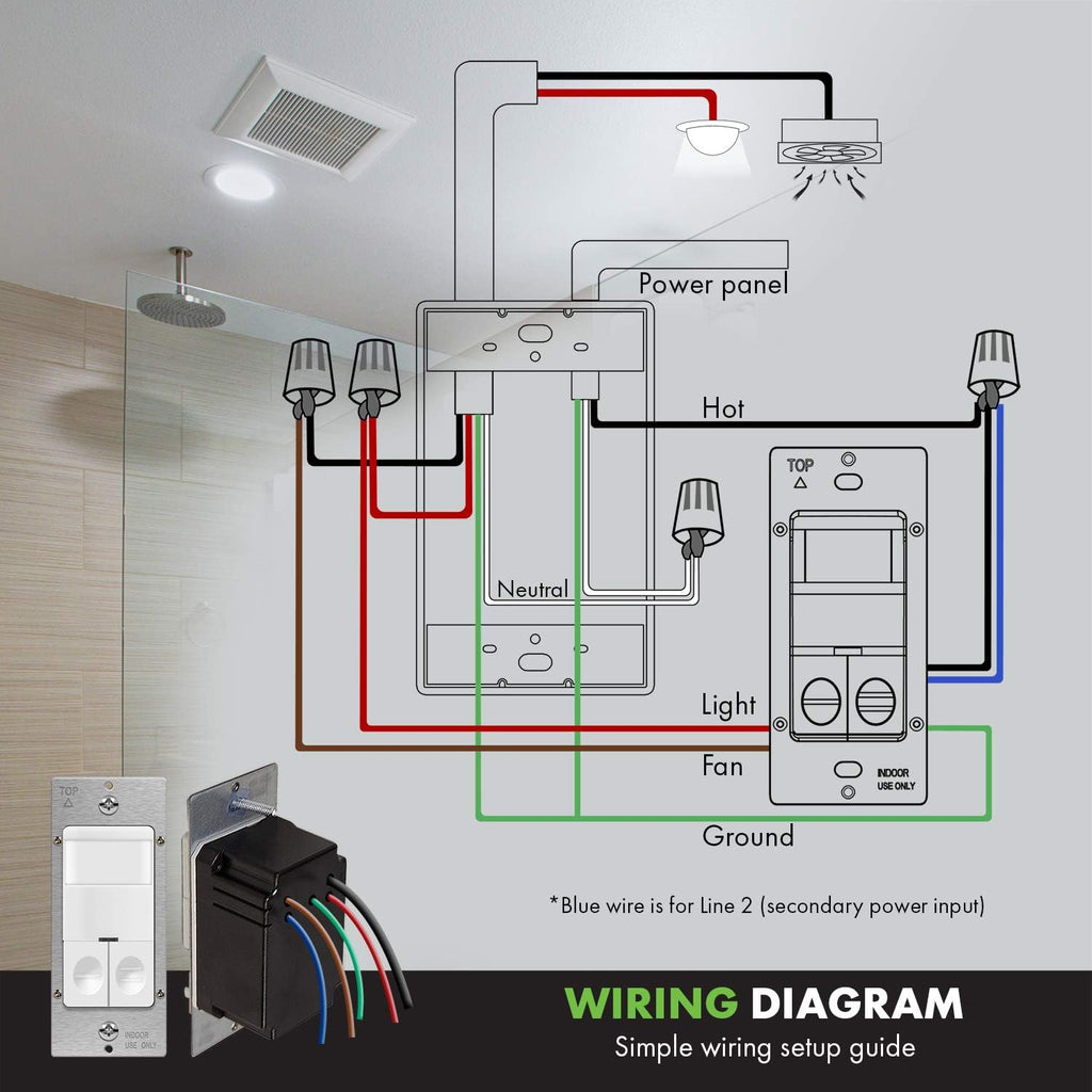 White Dual Load Motion Sensor Switch, 5A, Single Pole J22725