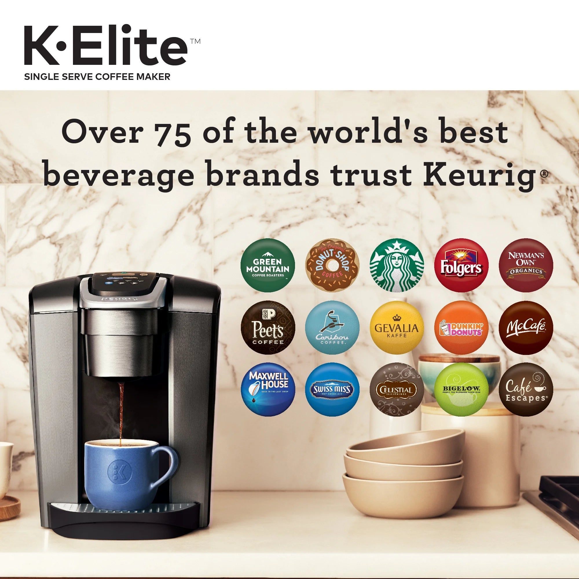 Brushed Slate Single-Serve K-Cup Pod Coffee Maker K137586