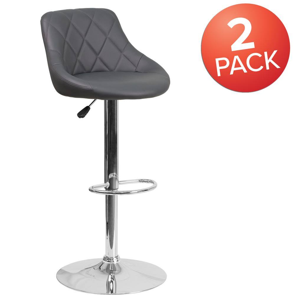 Gray Bar Stool Set of 2 D75673