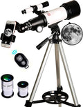 70mm Aperture 400mm AZ Mount Refracting Telescope with Phone Adapter and Wireless Remote Z2060