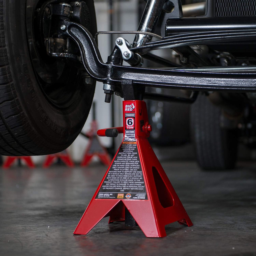 Steel Jack Stands 6 Ton Capacity Red 1 Pair R166836