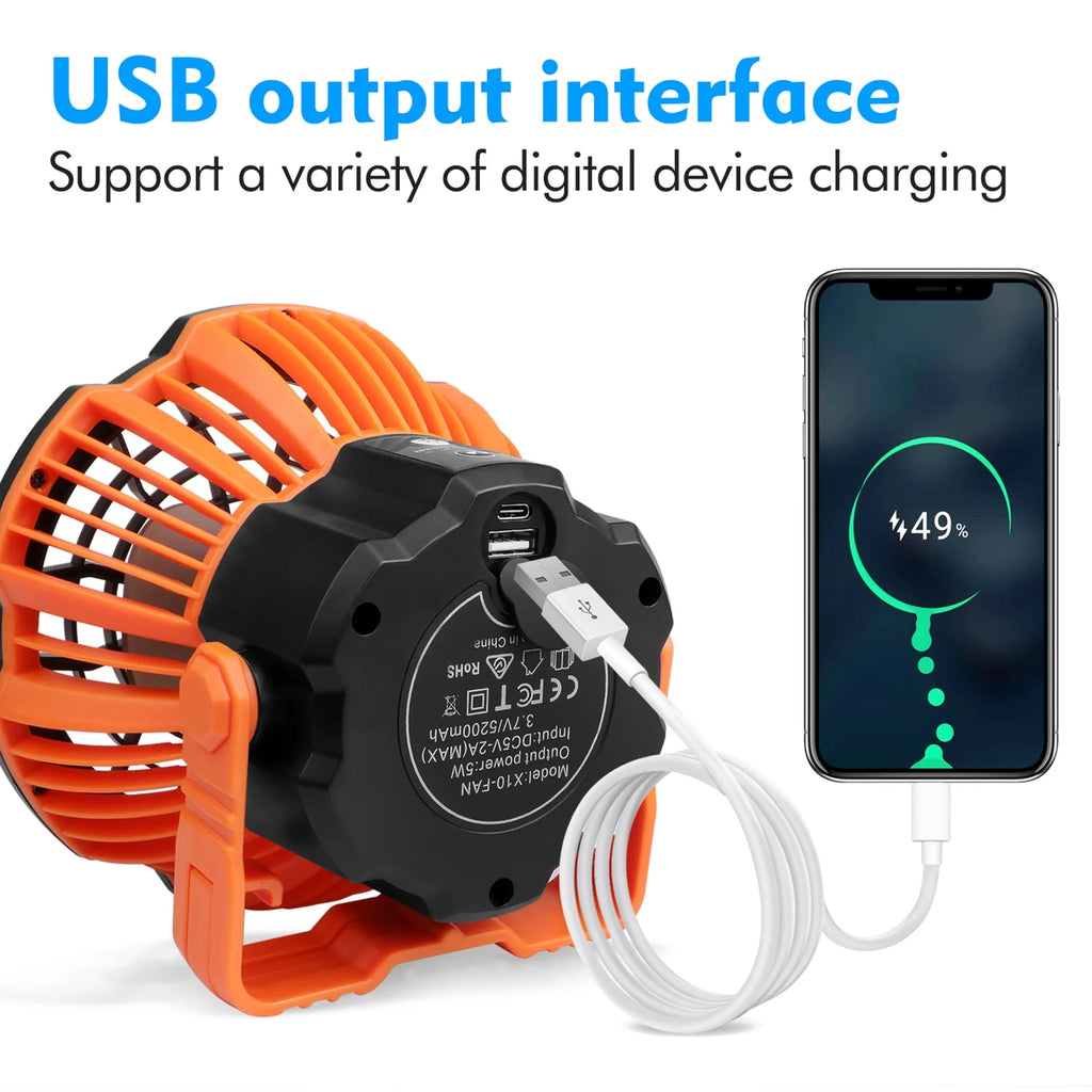 2-in-1 Camping Fan Lantern Power Bank N40442