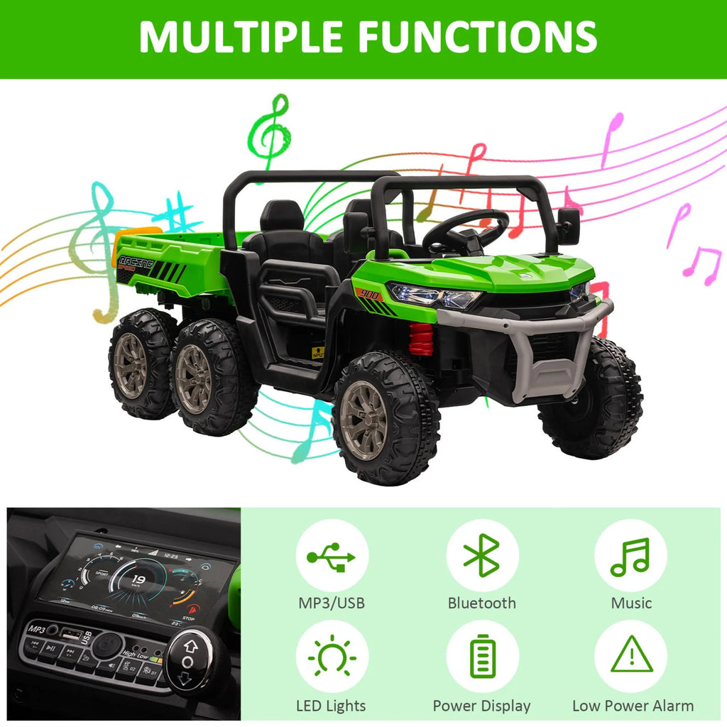 Green 2-Seater Ride on Dump Truck with Remote Control W194