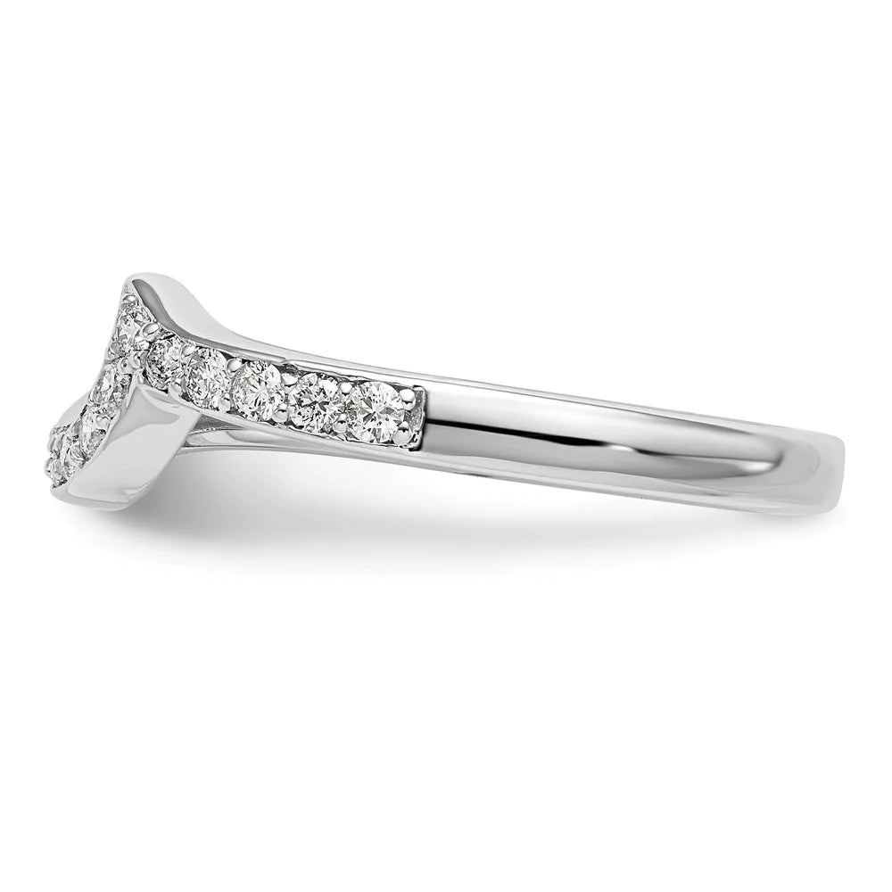 14K White Gold Diamond Wedding Ring Band A28450