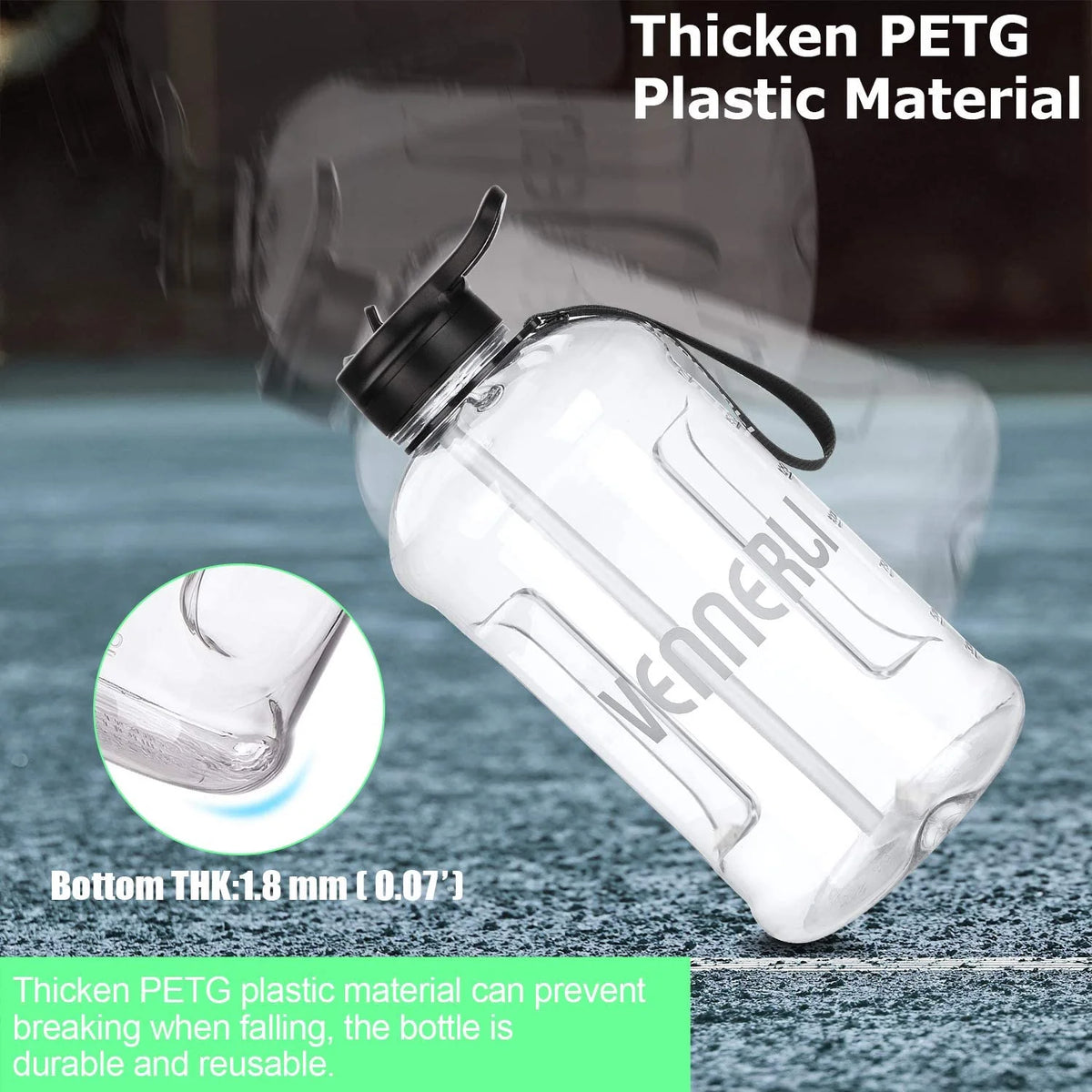 Half Gallon Plastic Water Bottle with Straw 74oz L873159