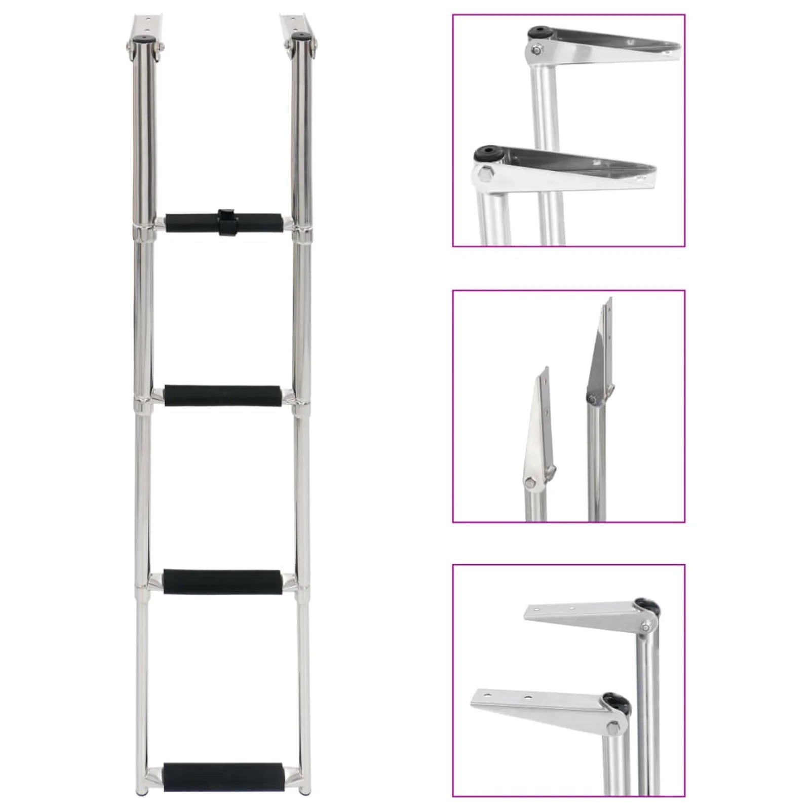 4-step Stainless Steel Folding Boarding Ladder B6739
