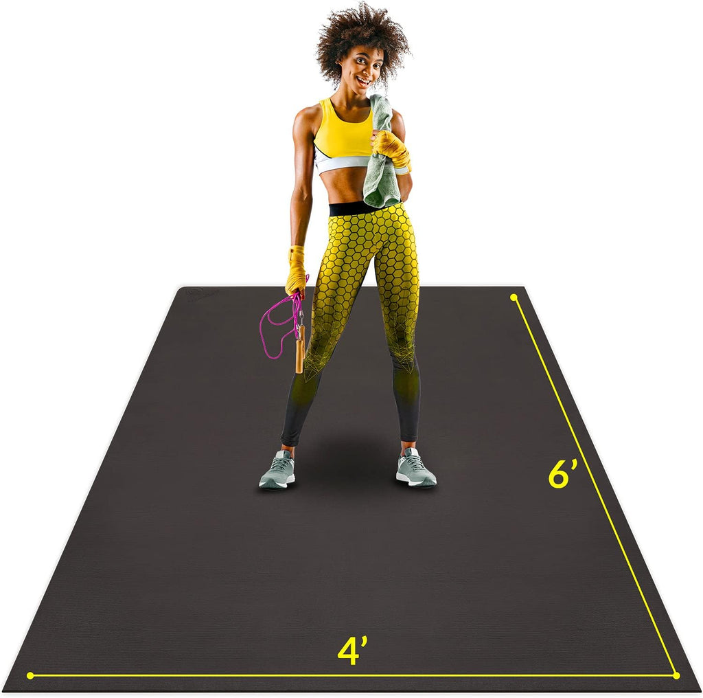 Large Exercise Mat 6' x 4' x 7mm Non-Slip Rubber Workout Mat Z39664
