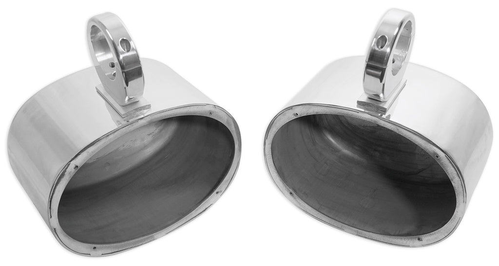 6x9" Silver Aluminum Wakeboard Tower Speaker Pods with Covers O85527