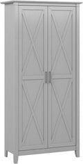 Tall Storage Cabinet with Doors, Cape Cod Gray N7095