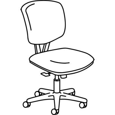 Black Plastic Leather Task Chair D6961