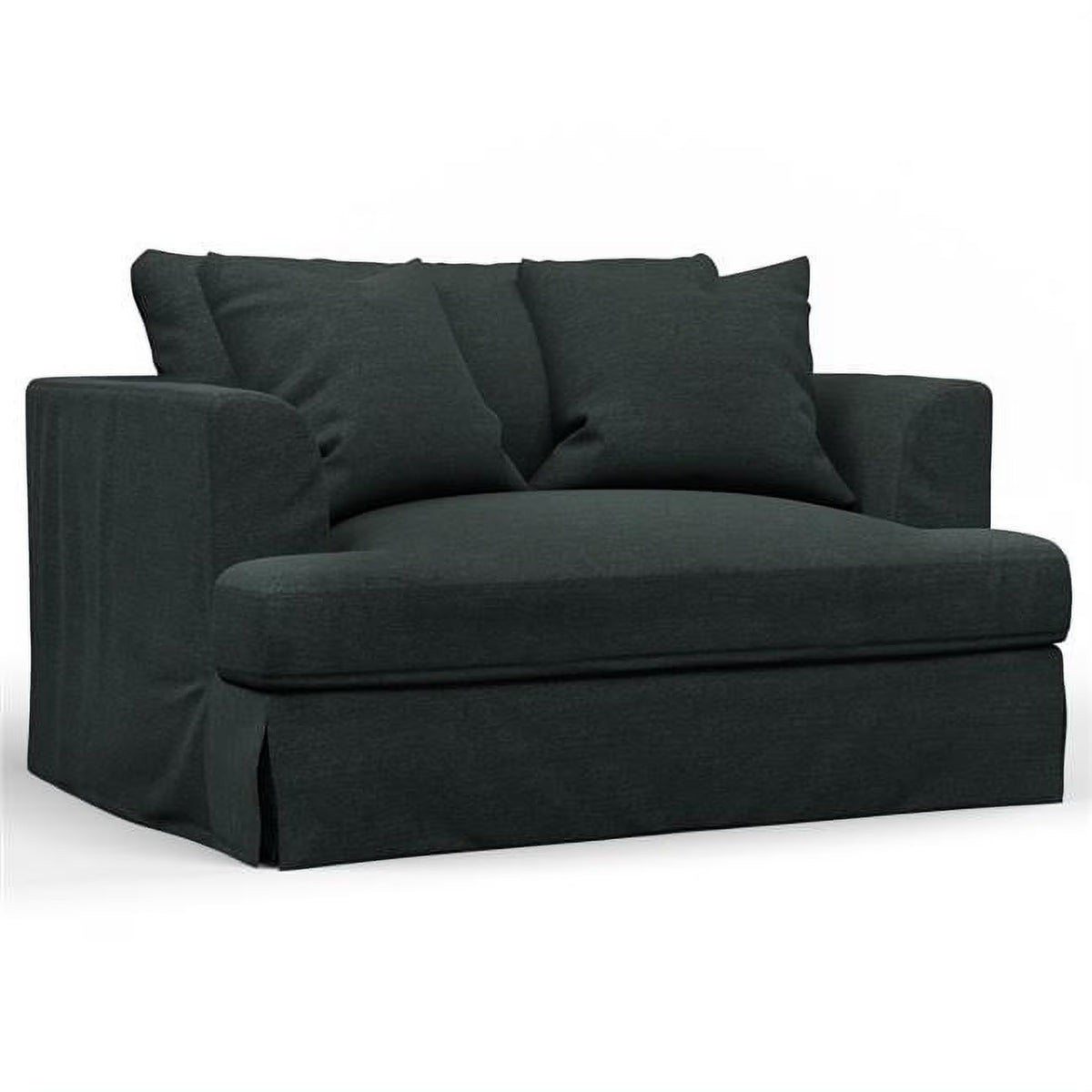 Dark Gray Slipcovered Chair & A Half Sofa E138304