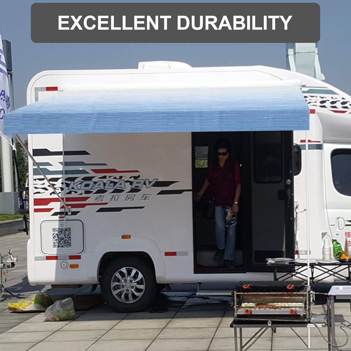 15' Waterproof Vinyl RV Awning Fabric Replacement E899495