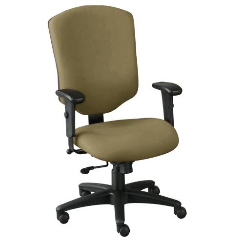 Gray Fabric Highback Chair with Black Frame K605