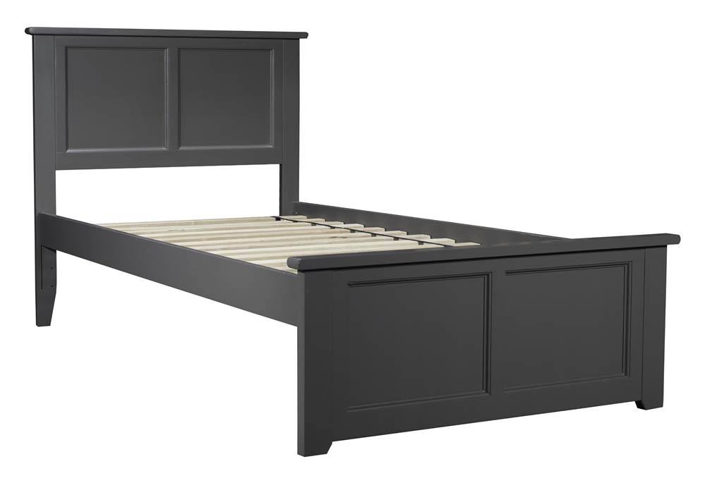 Twin Traditional Bed with Foot Board in Atlantic Grey D60596