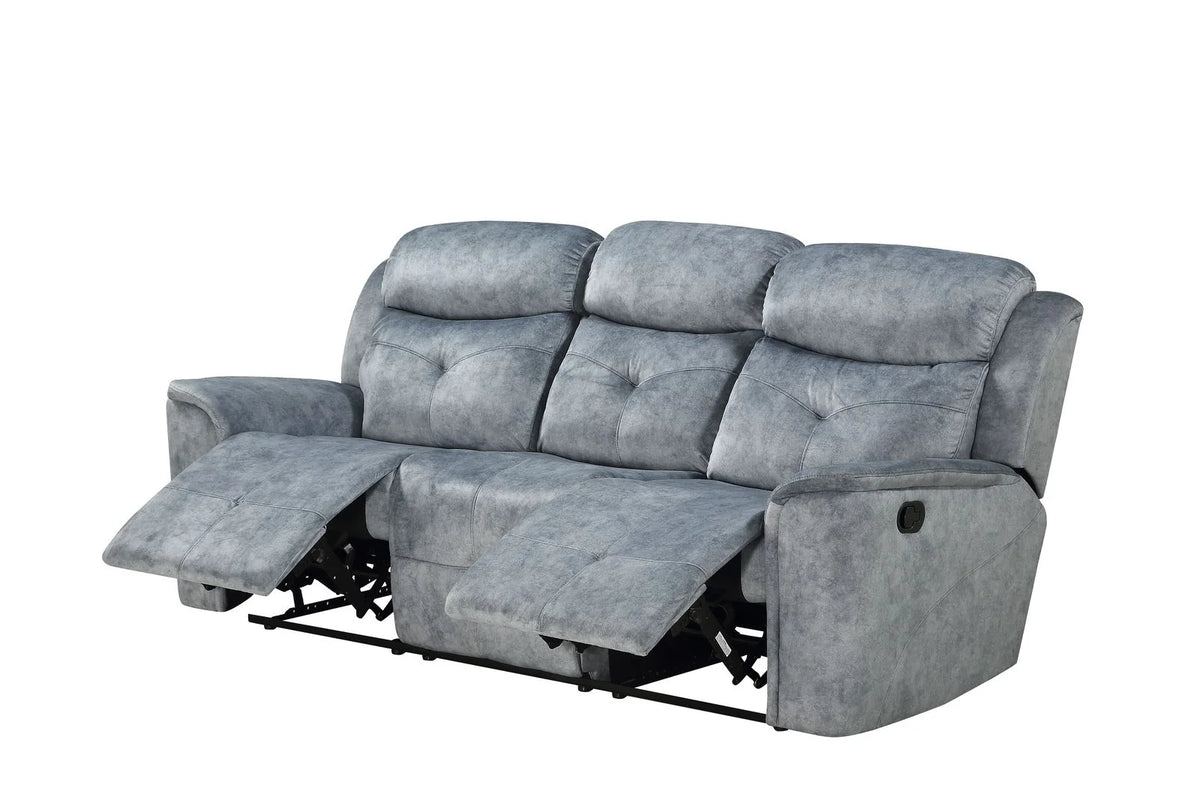 Silver Gray Fabric Motion Sofa S4211
