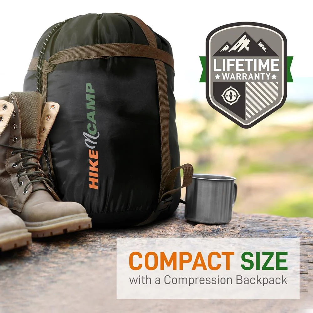 Double Sleeping Bag with Two Pillows, Lightweight & Waterproof, Includes Carrying Bag A399049