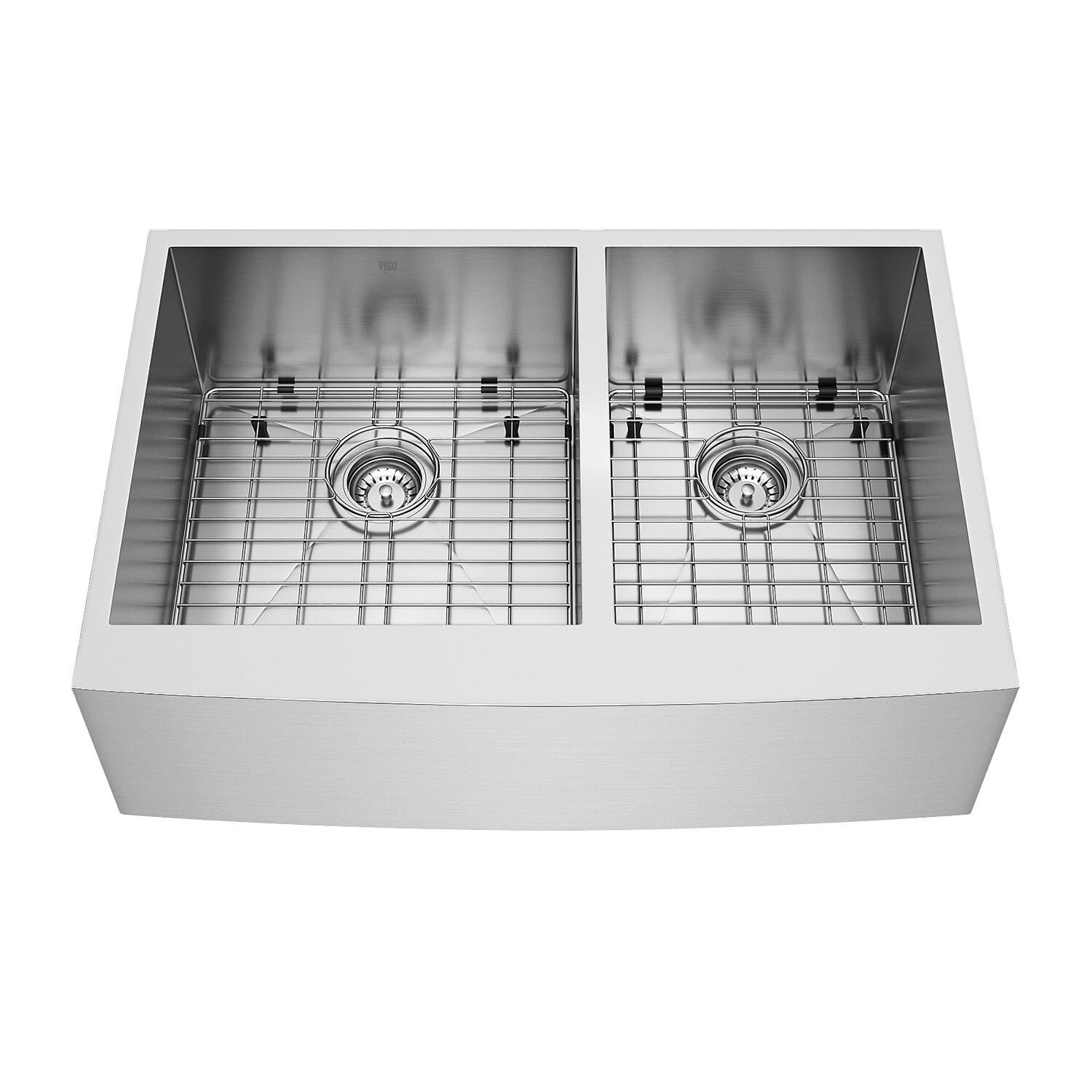 33-inch Farmhouse Stainless Steel Kitchen Sink with Two Grids and Two Strainers P95624