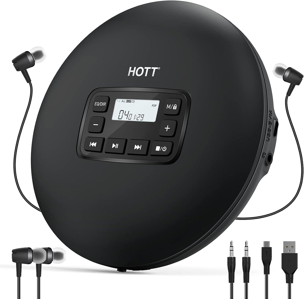 Portable CD Player with Headphones, Black, Pack of 2 V722